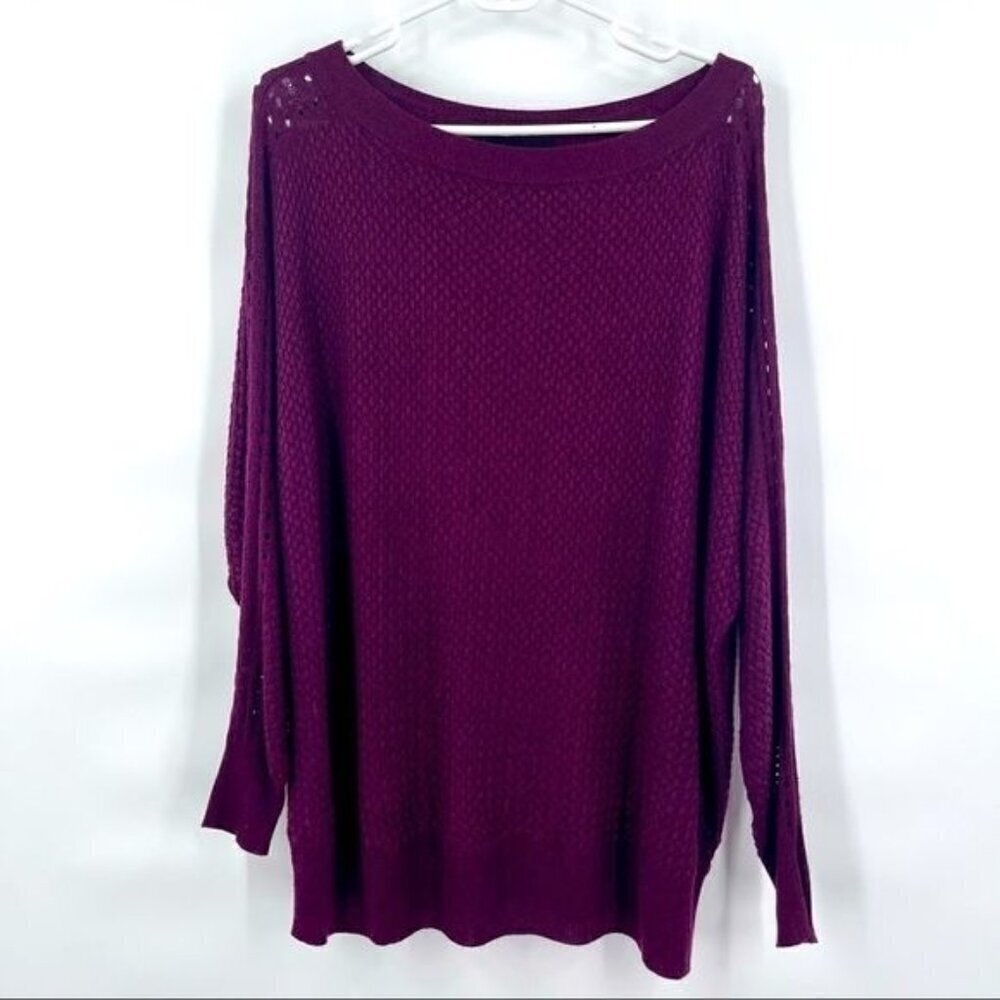 Lane Bryant purple long sleeve cardigan blouse top size 22/24